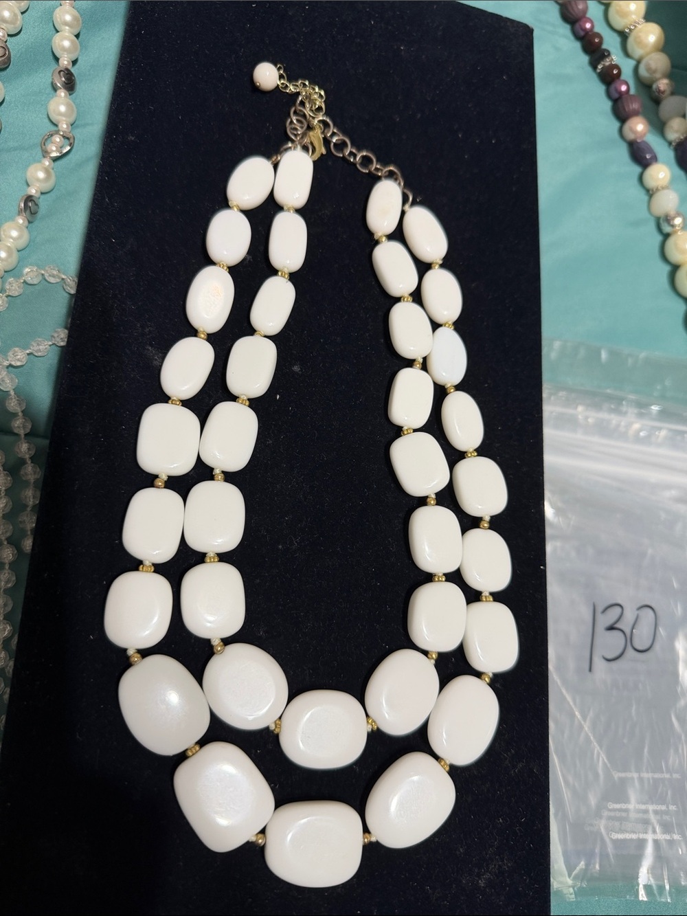 Classic White Double-Strand Bead Necklace - Brand Unknown